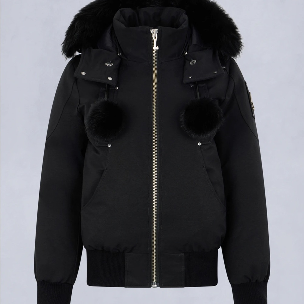 Moose Knuckles Black Jacket with Zipper